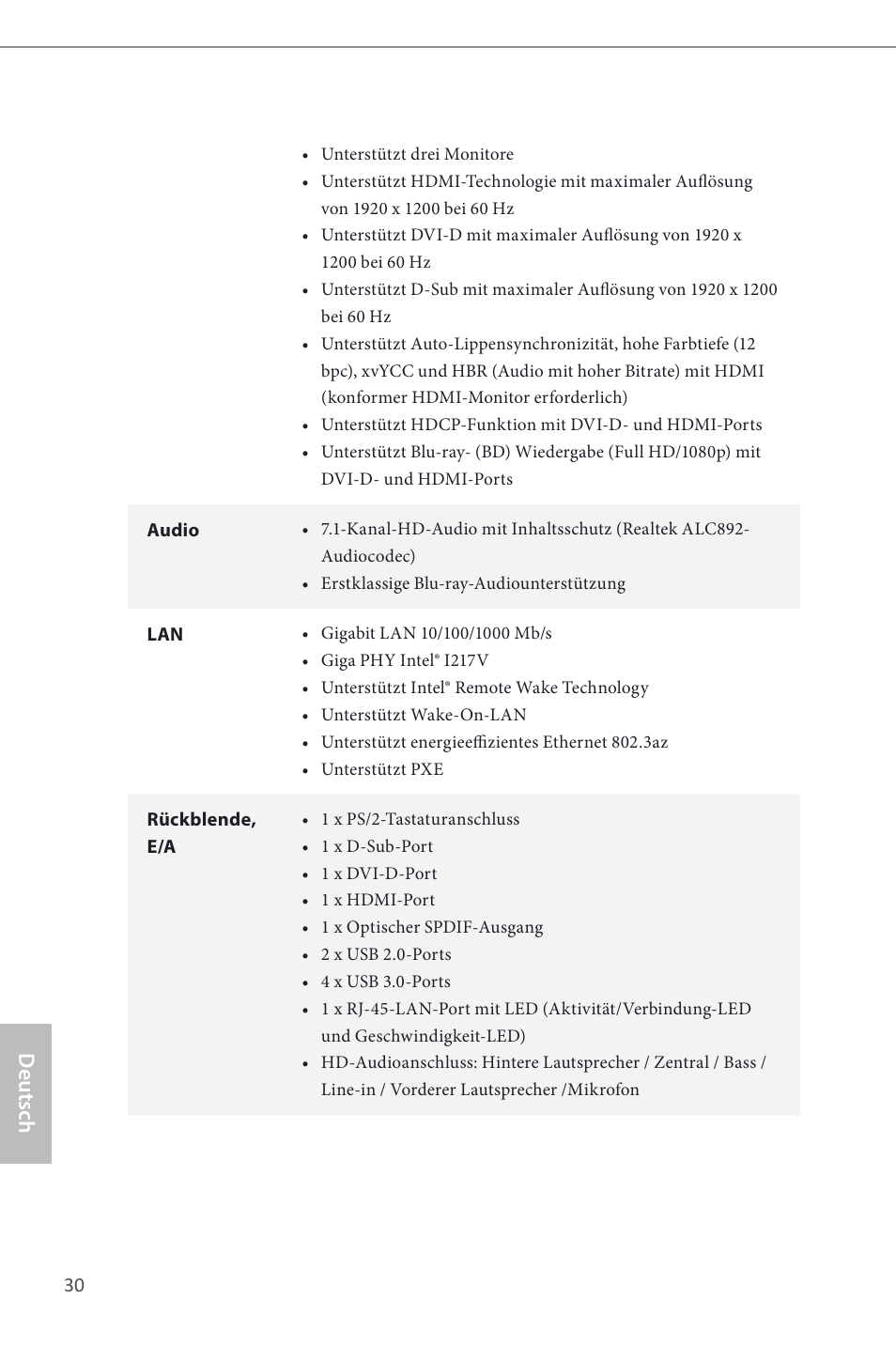 Deutsch | ASRock Z87M Pro4 User Manual | Page 32 / 163
