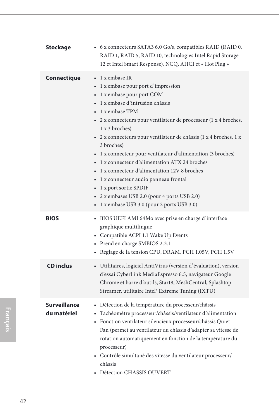 Français | ASRock Z87M Pro4 User Manual | Page 44 / 163
