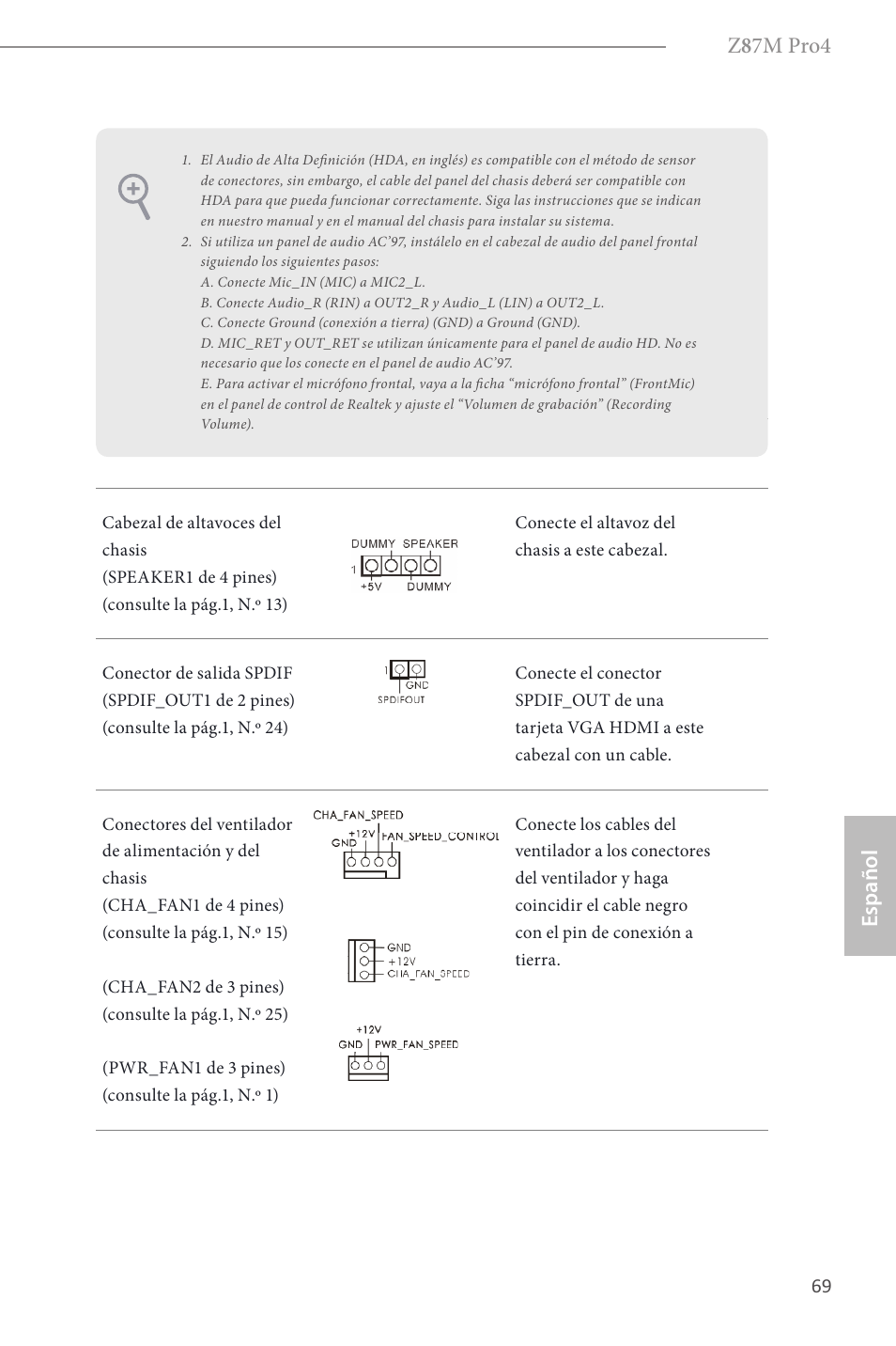 Z 8 7m pro4, Español | ASRock Z87M Pro4 User Manual | Page 71 / 163