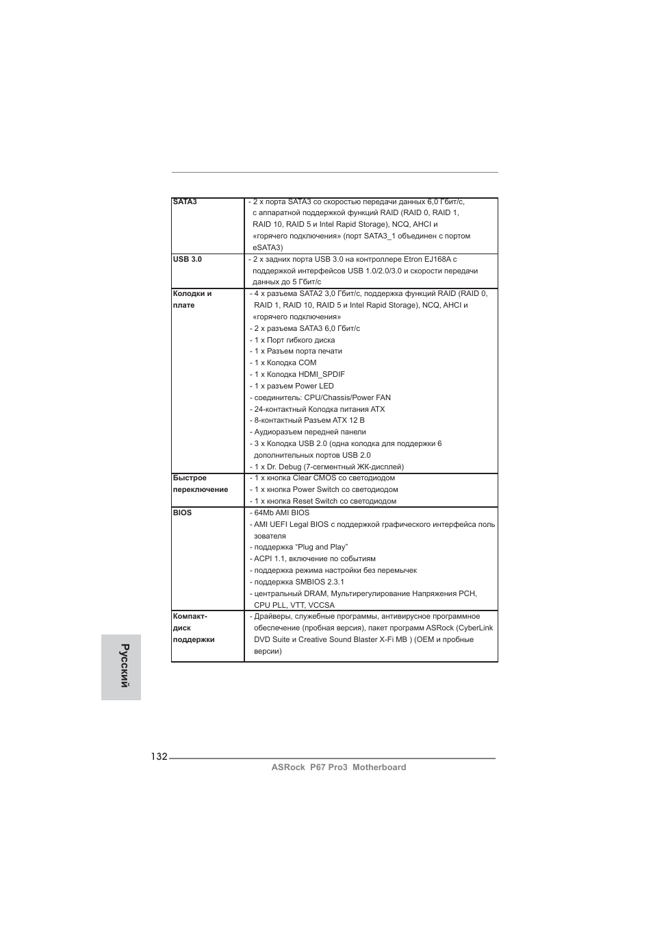 Ру сский | ASRock P67 Pro3 User Manual | Page 132 / 266