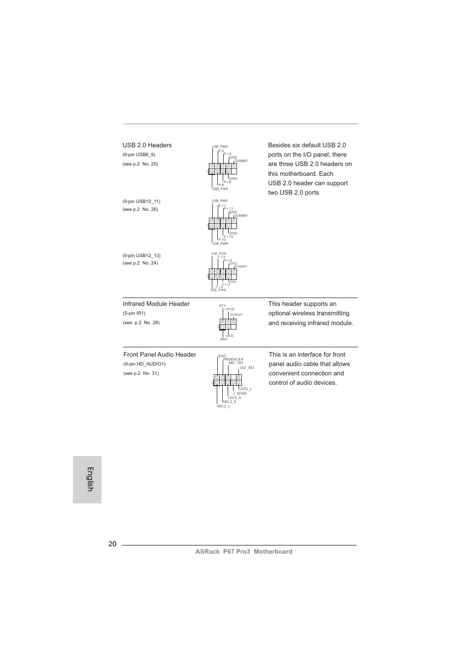 English | ASRock P67 Pro3 User Manual | Page 20 / 266