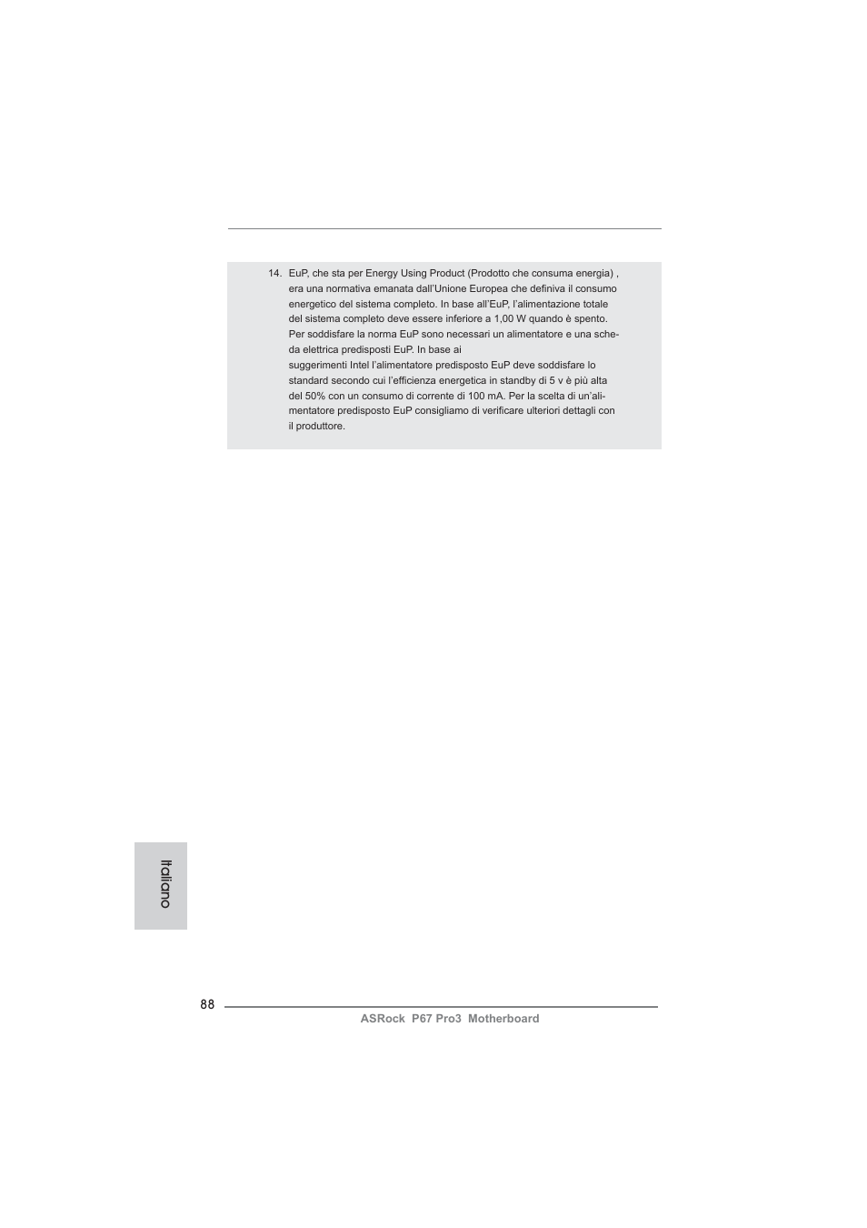 Italiano | ASRock P67 Pro3 User Manual | Page 88 / 266