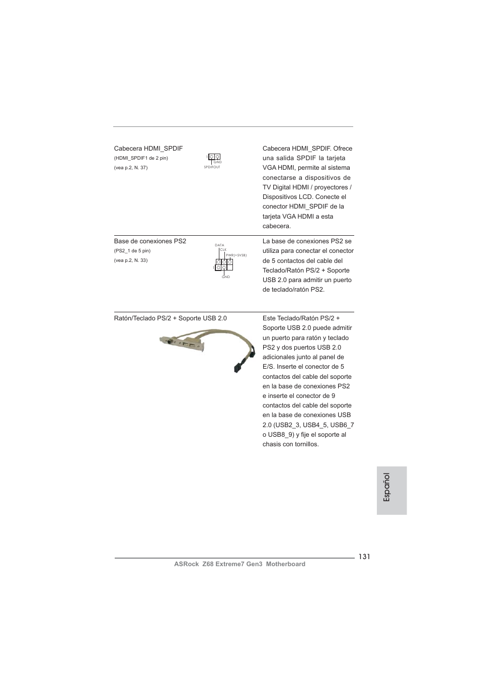 Español | ASRock Z68 Extreme7 Gen3 User Manual | Page 131 / 249