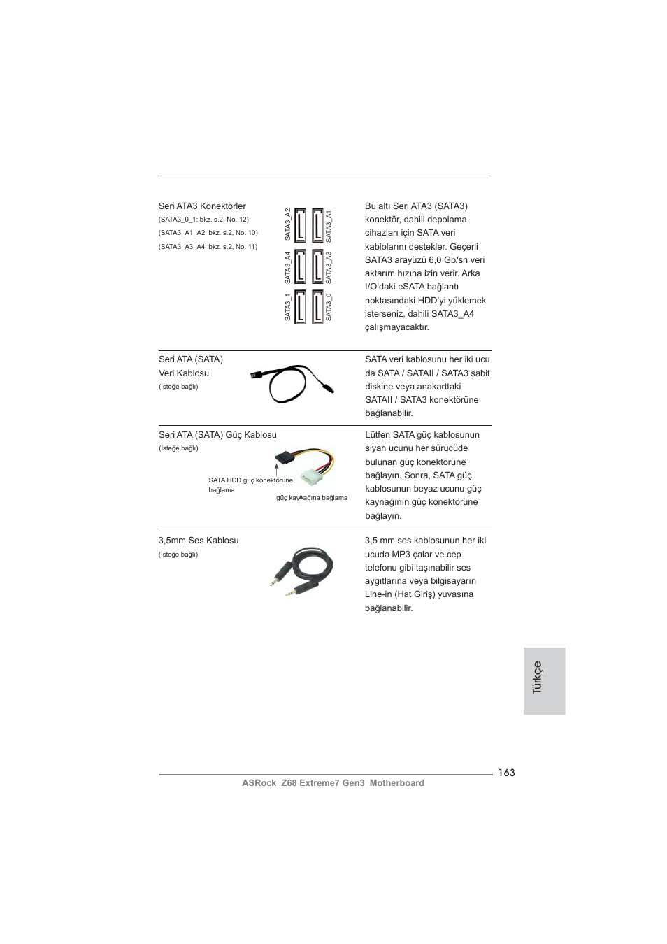 Türkçe | ASRock Z68 Extreme7 Gen3 User Manual | Page 163 / 249