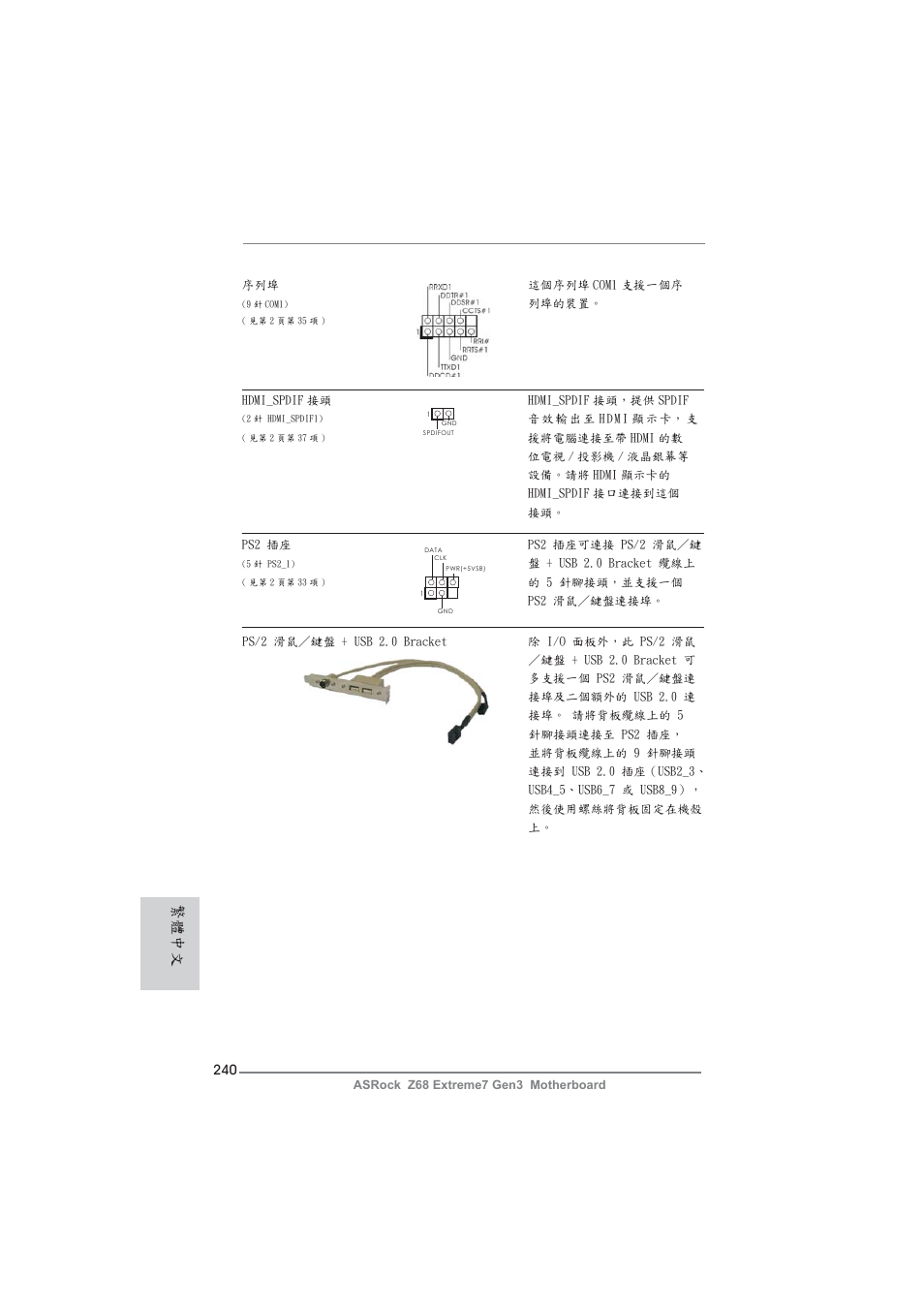 繁體中文 | ASRock Z68 Extreme7 Gen3 User Manual | Page 240 / 249