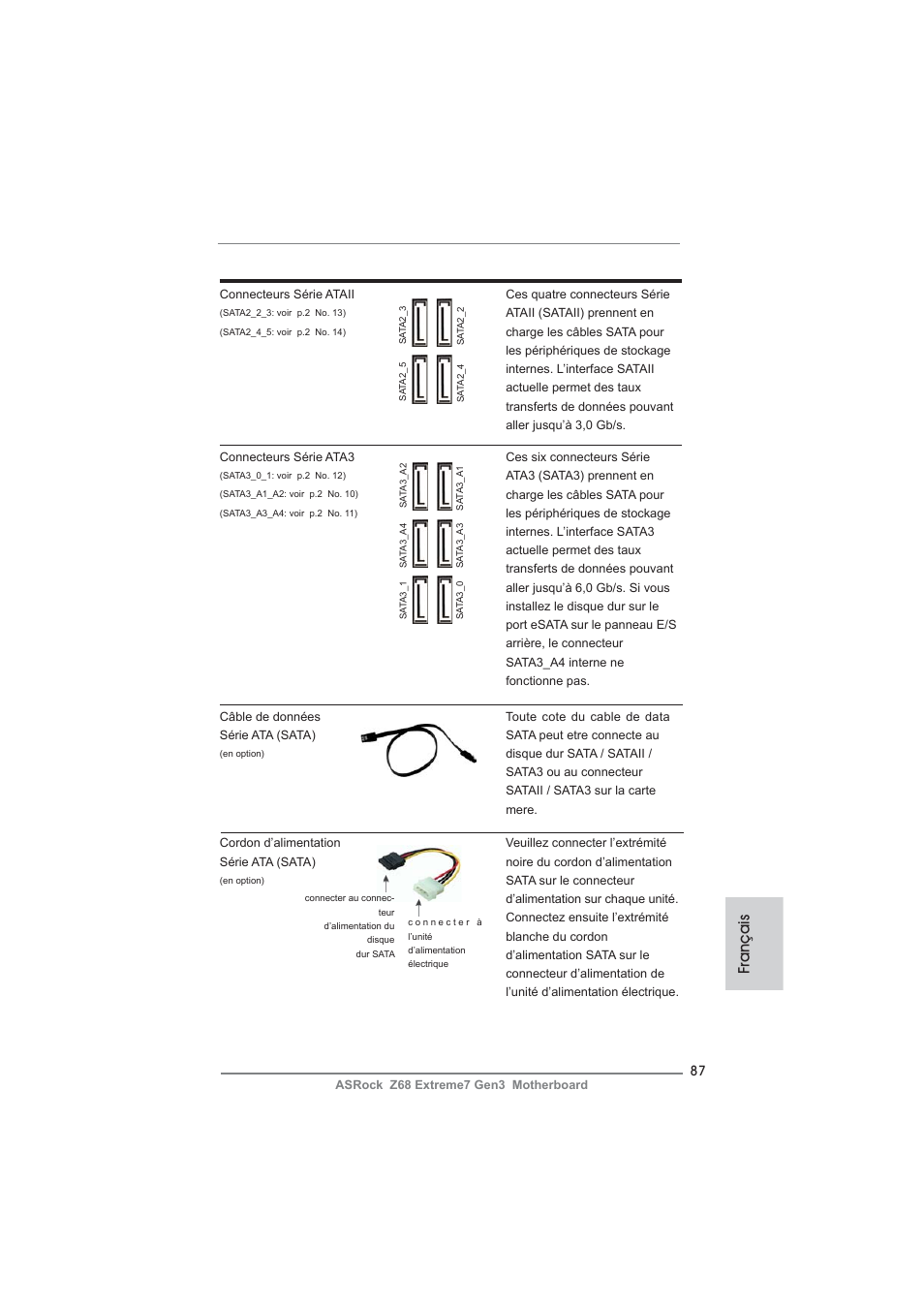 Français | ASRock Z68 Extreme7 Gen3 User Manual | Page 87 / 249