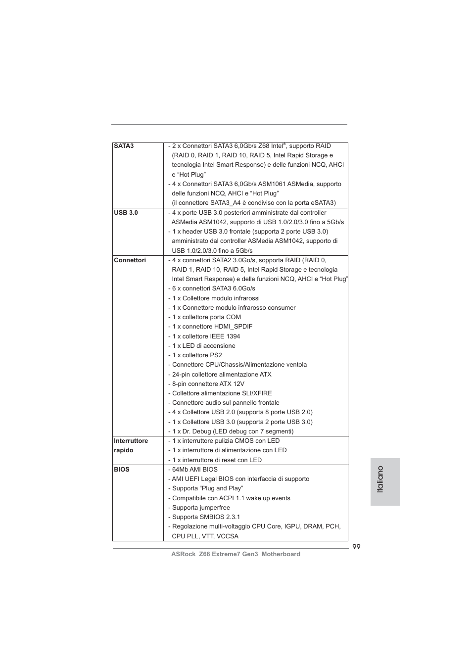 Italiano | ASRock Z68 Extreme7 Gen3 User Manual | Page 99 / 249