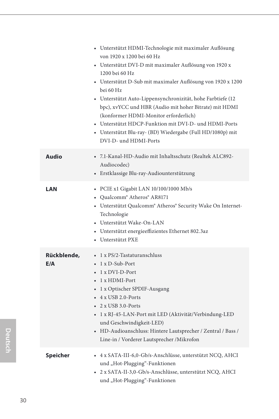 Deutsch | ASRock B85M User Manual | Page 32 / 163