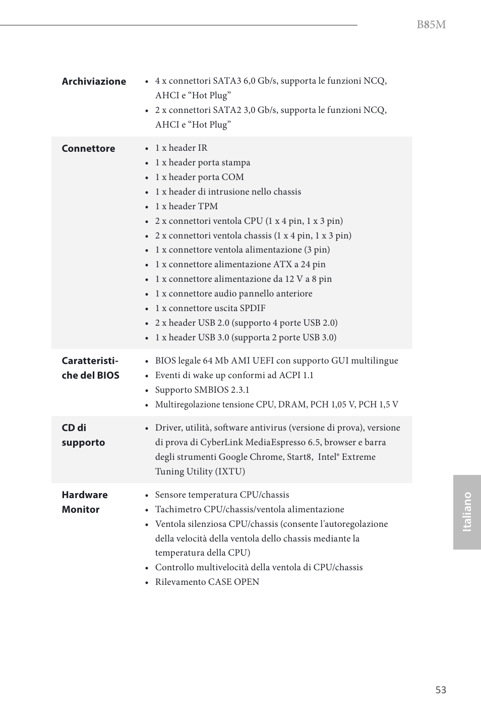B 8 5m, Italiano | ASRock B85M User Manual | Page 55 / 163