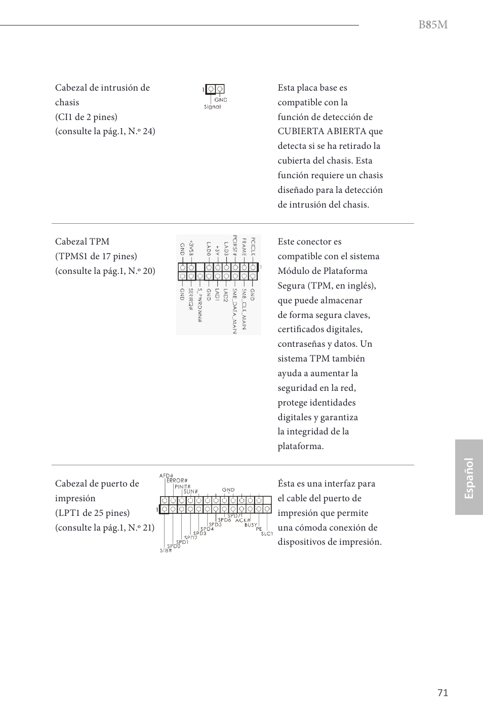 B 8 5m, Español | ASRock B85M User Manual | Page 73 / 163