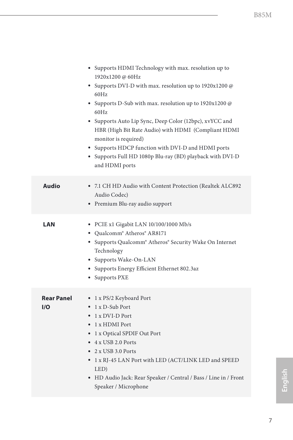B85m, English | ASRock B85M User Manual | Page 9 / 163