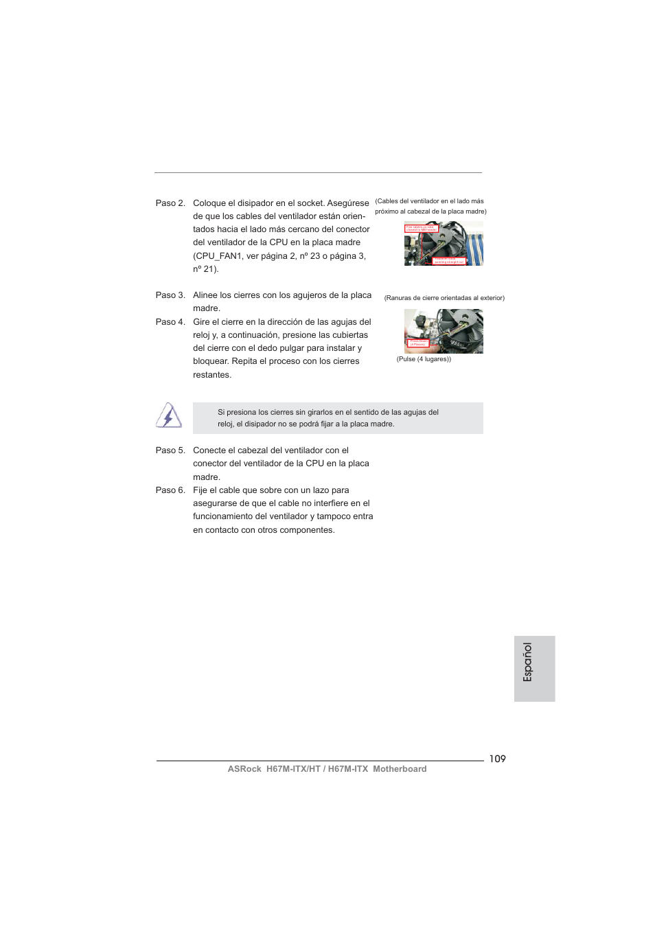 Español | ASRock H67M-ITX User Manual | Page 109 / 243