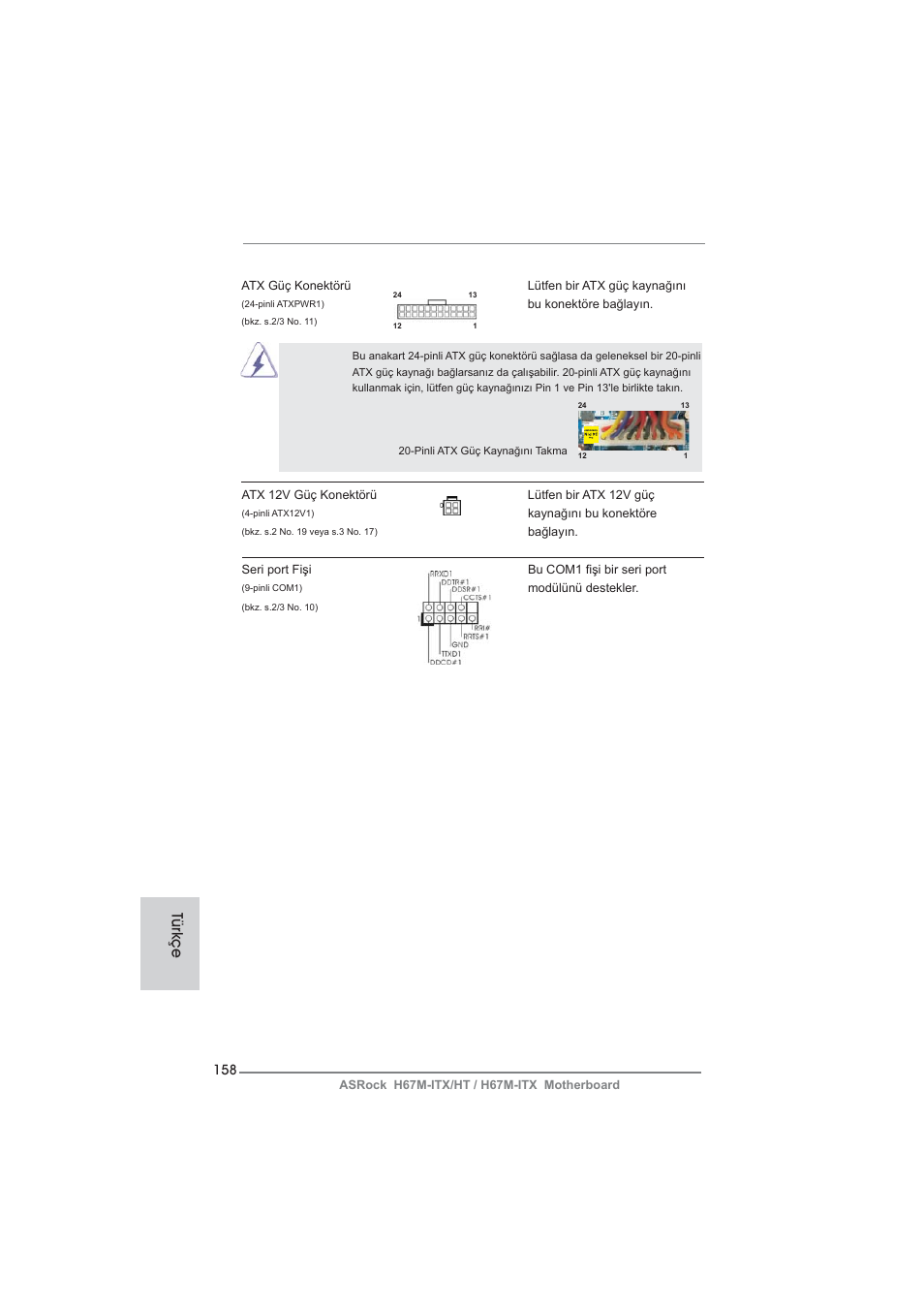 Türkçe | ASRock H67M-ITX User Manual | Page 158 / 243