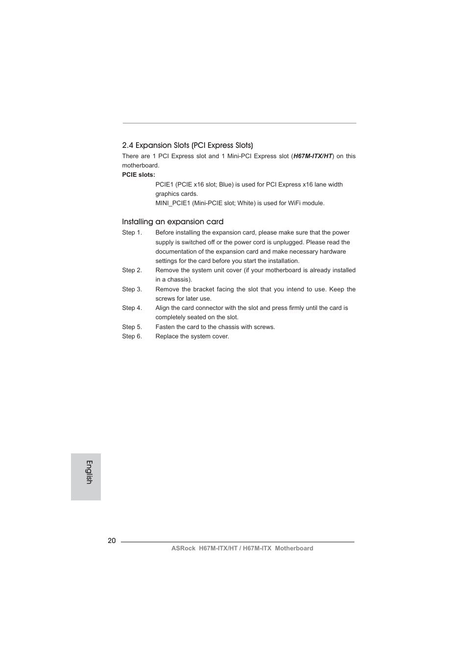 ASRock H67M-ITX User Manual | Page 20 / 243