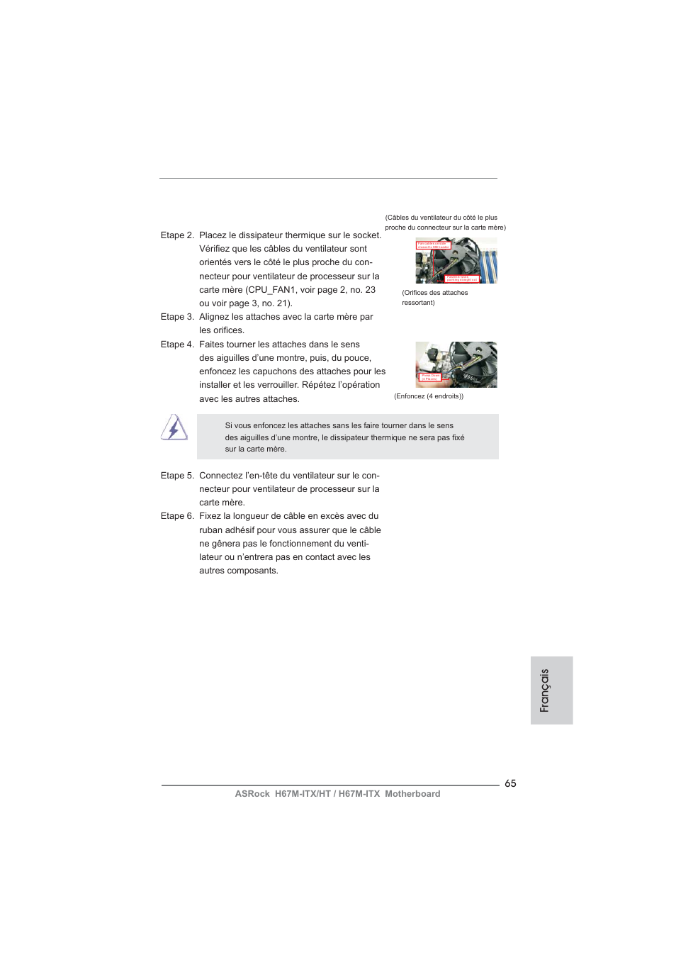 Français | ASRock H67M-ITX User Manual | Page 65 / 243