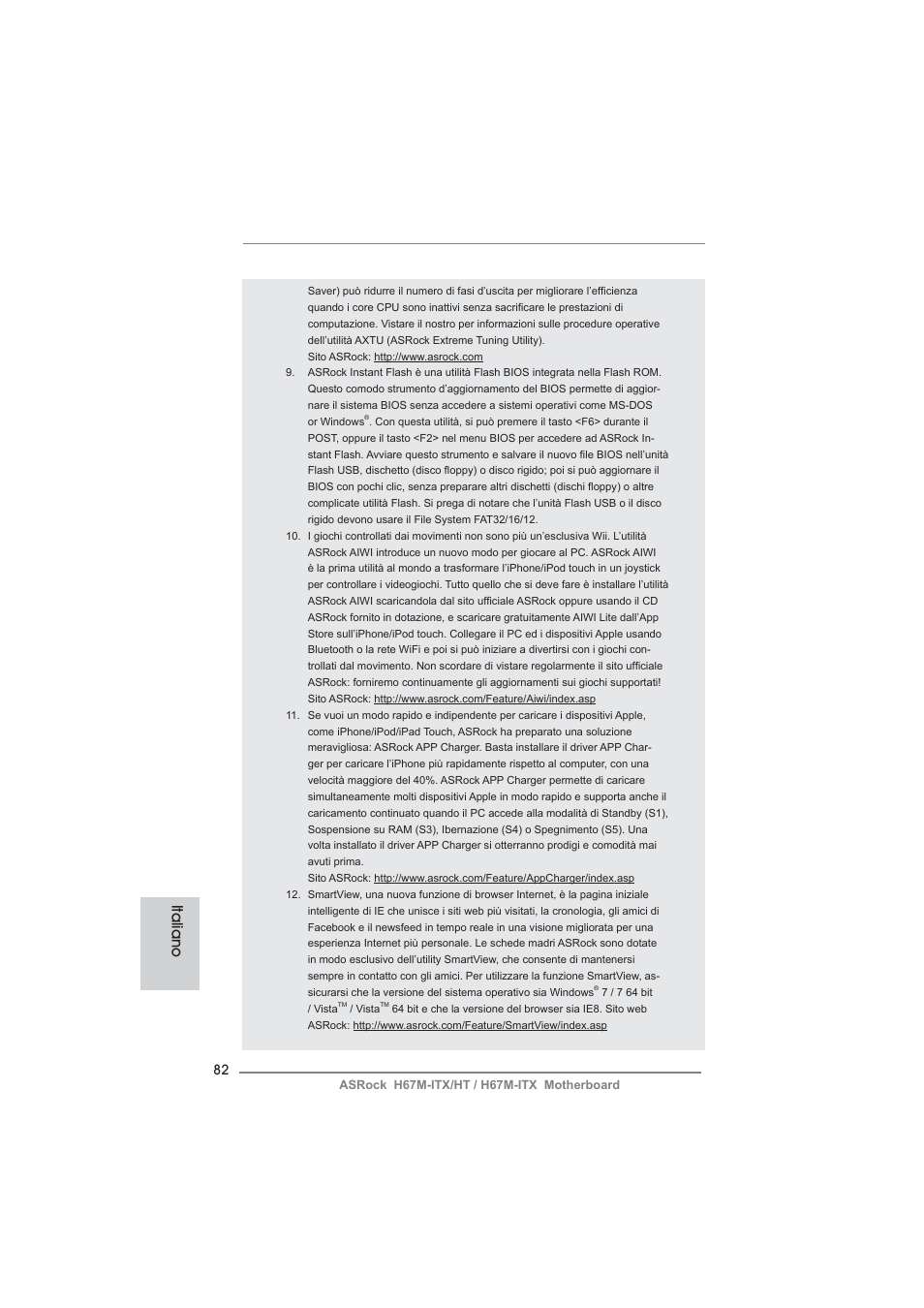 Italiano | ASRock H67M-ITX User Manual | Page 82 / 243