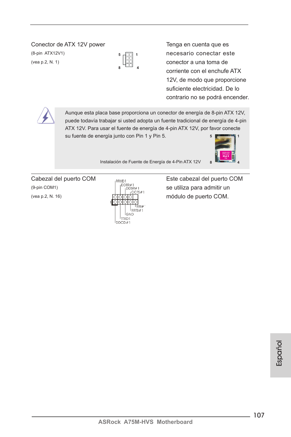 Español | ASRock A75M-HVS User Manual | Page 107 / 232
