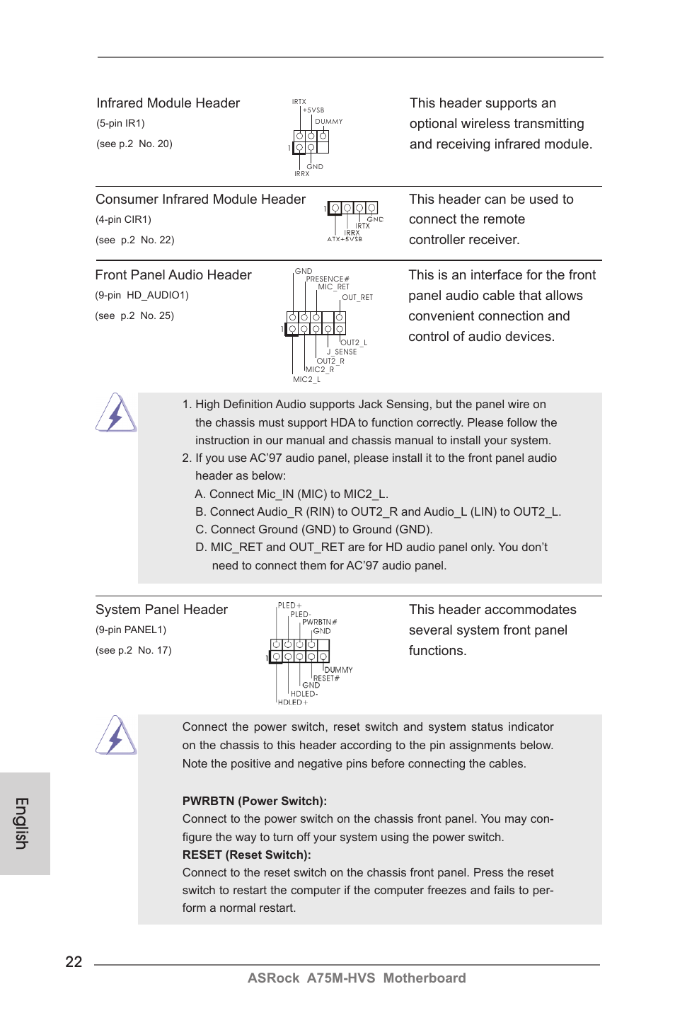 English | ASRock A75M-HVS User Manual | Page 22 / 232
