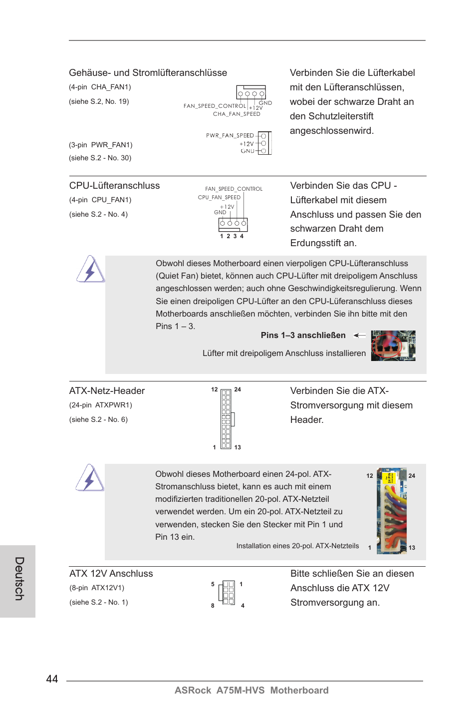 Deutsch | ASRock A75M-HVS User Manual | Page 44 / 232