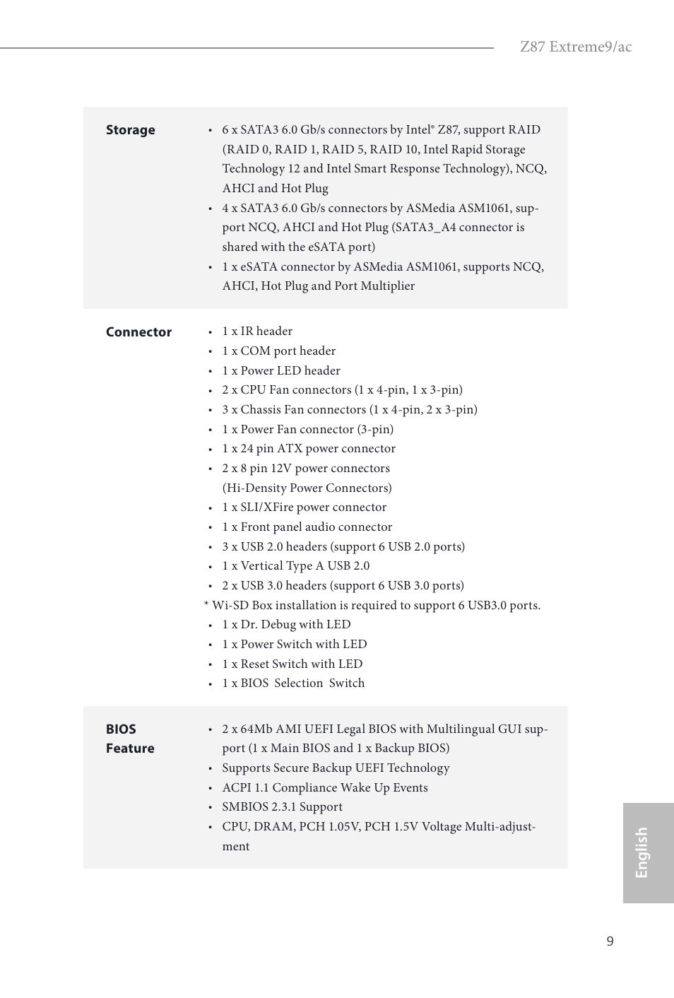 English z87 extreme9/ac | ASRock Z87 Extreme9__ac User Manual | Page 11 / 193