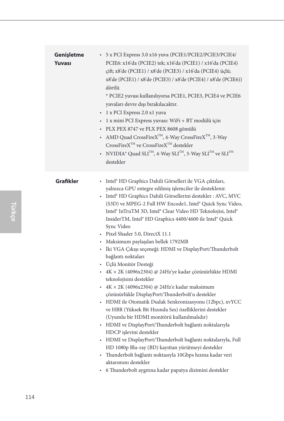 Z87 extreme9/ac, Türk çe | ASRock Z87 Extreme9__ac User Manual | Page 116 / 193