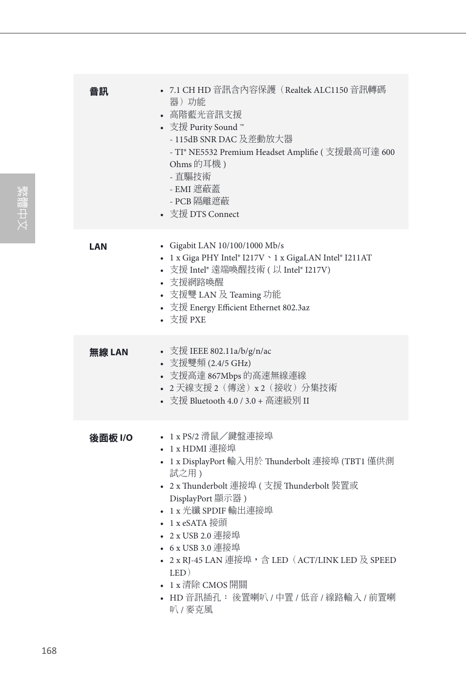 Z87 extreme9/ac, 繁體中文 | ASRock Z87 Extreme9__ac User Manual | Page 170 / 193
