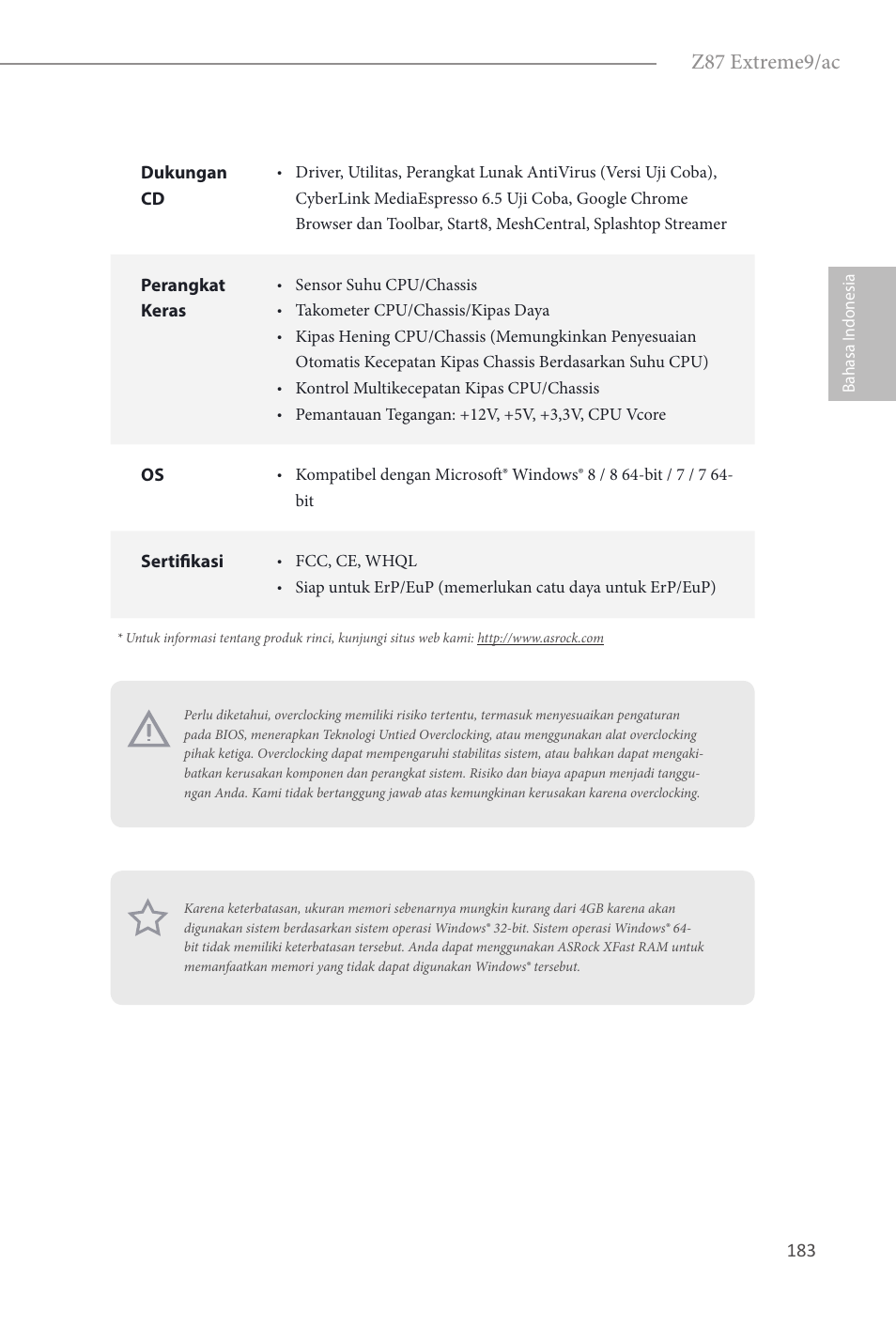 Z87 extreme9/ac | ASRock Z87 Extreme9__ac User Manual | Page 185 / 193