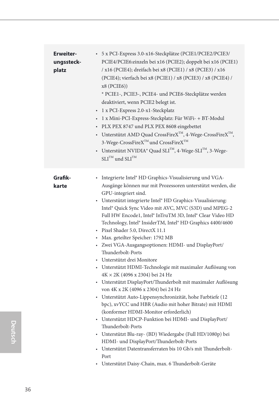 Z87 extreme9/ac, Deutsch | ASRock Z87 Extreme9__ac User Manual | Page 38 / 193