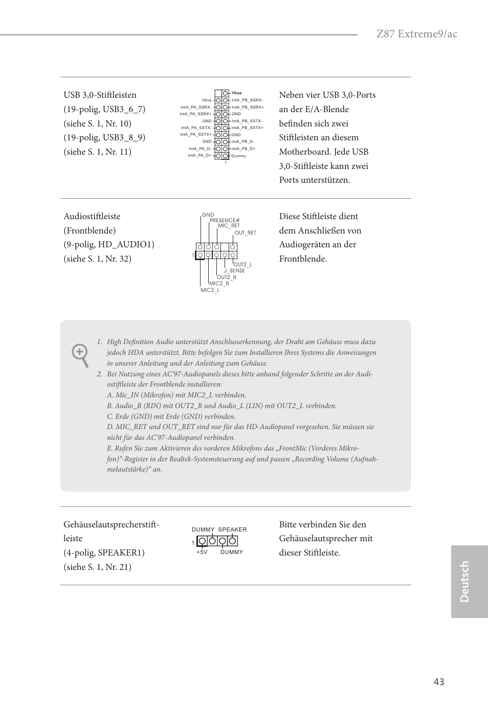 Z87 extreme9/ac, Deutsch | ASRock Z87 Extreme9__ac User Manual | Page 45 / 193