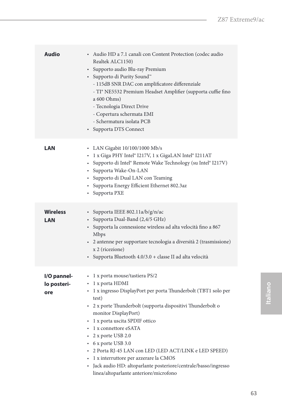 Z87 extreme9/ac, Italiano | ASRock Z87 Extreme9__ac User Manual | Page 65 / 193
