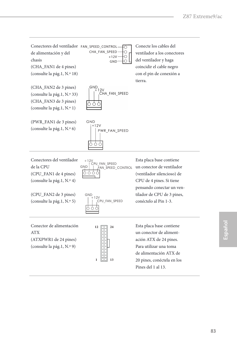 Z87 extreme9/ac, Español | ASRock Z87 Extreme9__ac User Manual | Page 85 / 193