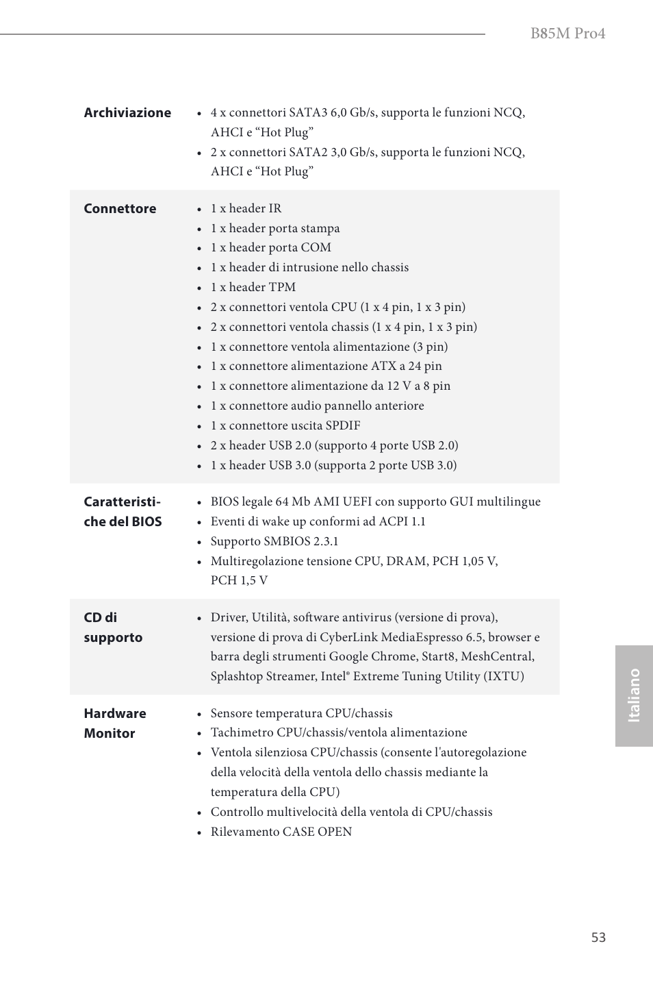 B 8 5m pro4, Italiano | ASRock B85M Pro4 User Manual | Page 55 / 163