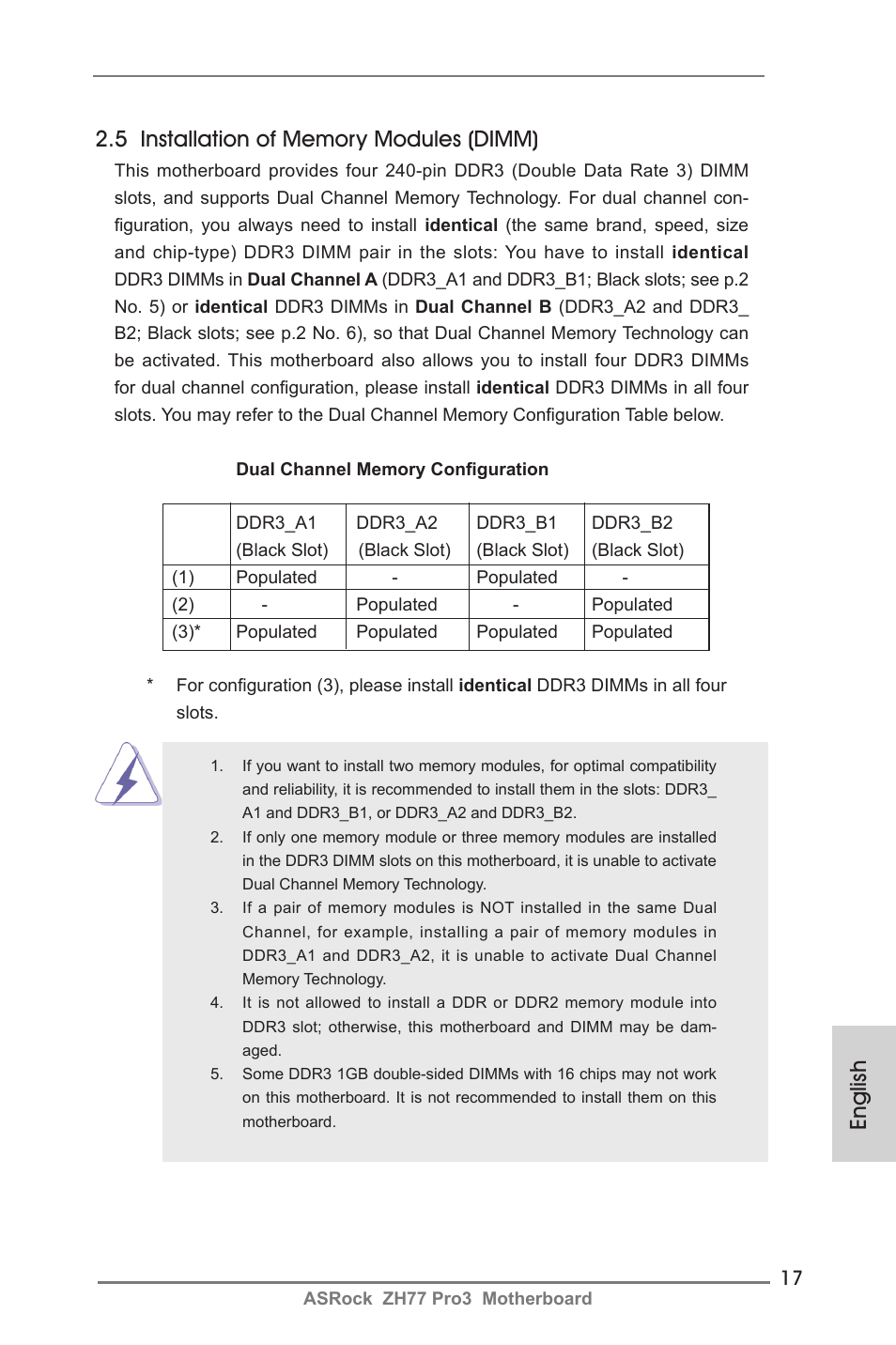 ASRock ZH77 Pro3 User Manual | Page 17 / 102