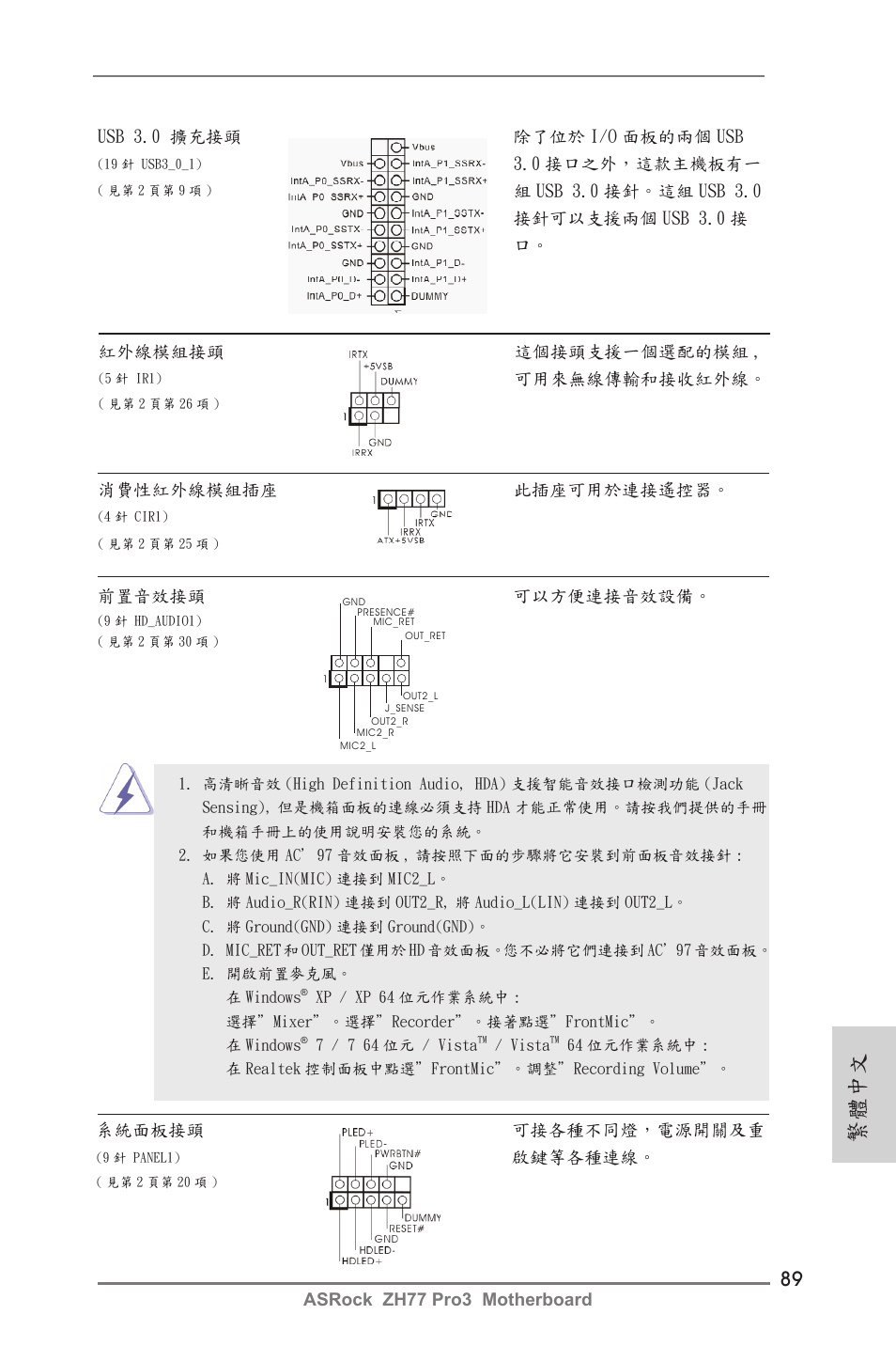 繁體中文 | ASRock ZH77 Pro3 User Manual | Page 89 / 102