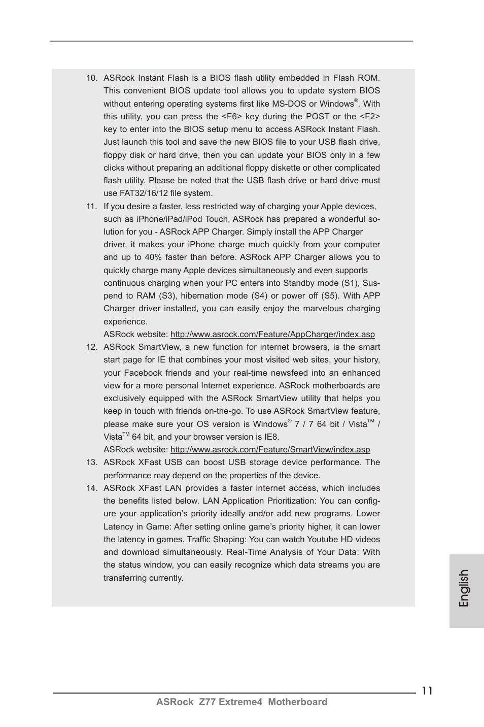 English | ASRock Z77 Extreme4 User Manual | Page 11 / 221