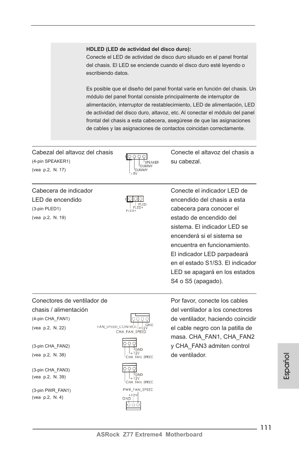 Español | ASRock Z77 Extreme4 User Manual | Page 111 / 221