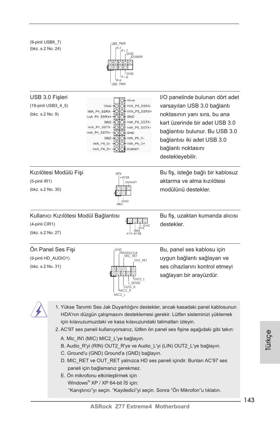 Türkçe | ASRock Z77 Extreme4 User Manual | Page 143 / 221