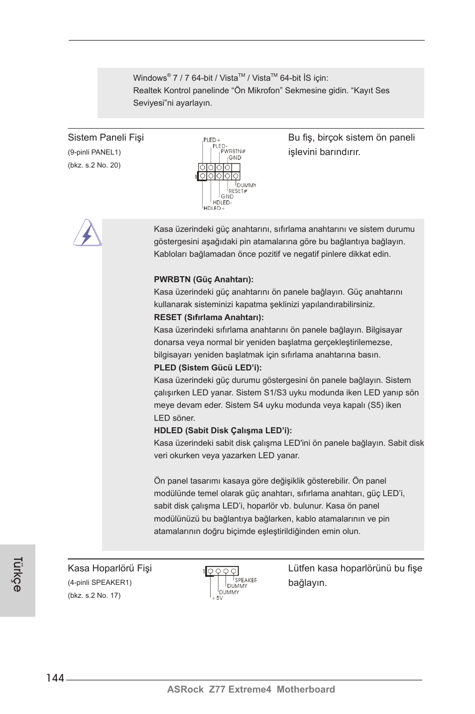 Türkçe | ASRock Z77 Extreme4 User Manual | Page 144 / 221