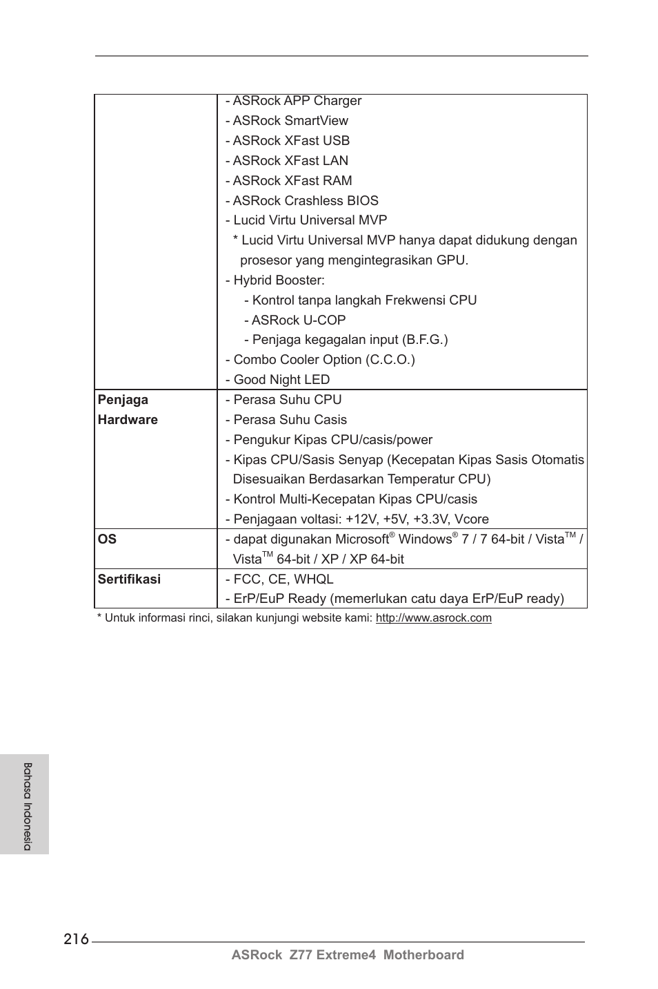 ASRock Z77 Extreme4 User Manual | Page 216 / 221