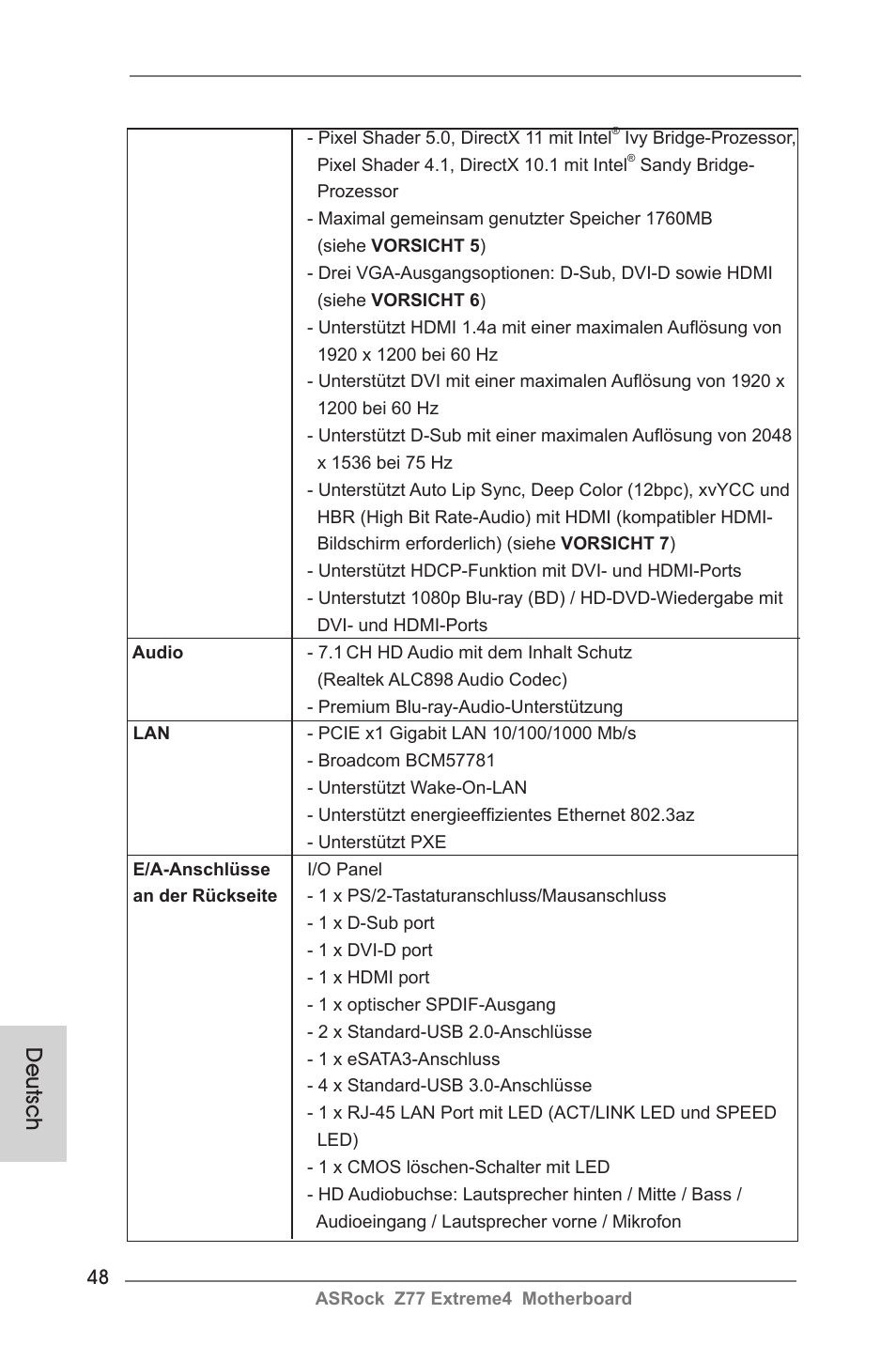 Deutsch | ASRock Z77 Extreme4 User Manual | Page 48 / 221