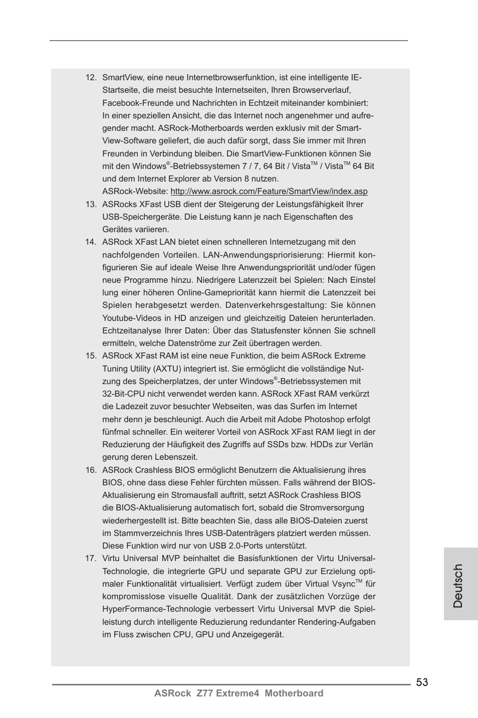 Deutsch, Asrock z77 extreme4 motherboard | ASRock Z77 Extreme4 User Manual | Page 53 / 221