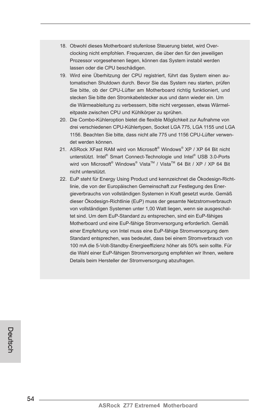 Deutsch, Asrock z77 extreme4 motherboard | ASRock Z77 Extreme4 User Manual | Page 54 / 221
