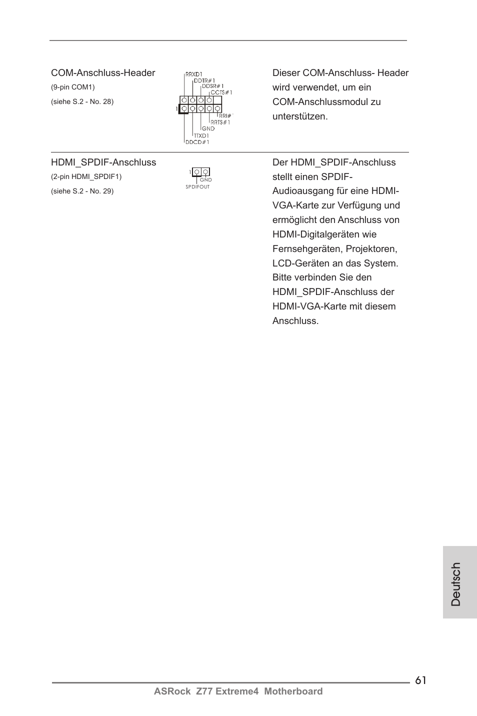 Deutsch | ASRock Z77 Extreme4 User Manual | Page 61 / 221