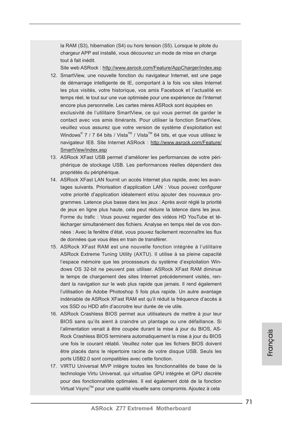 Français | ASRock Z77 Extreme4 User Manual | Page 71 / 221