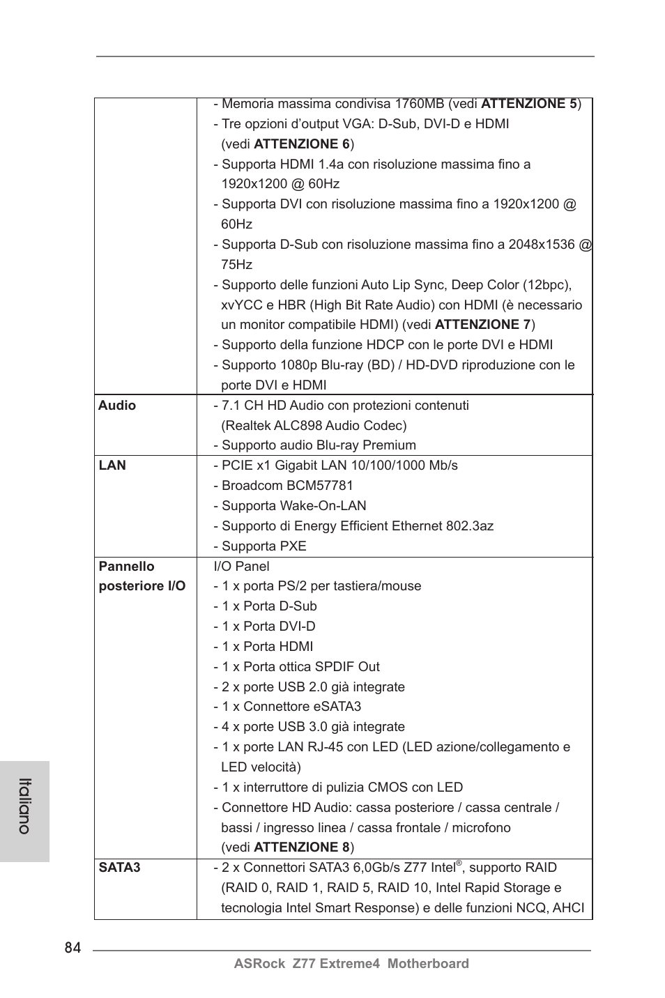Italiano | ASRock Z77 Extreme4 User Manual | Page 84 / 221