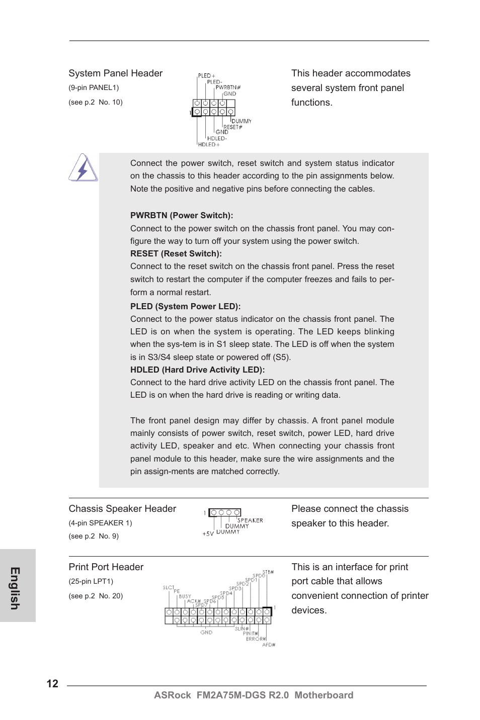 English | ASRock FM2A75M-DGS R2.0 User Manual | Page 12 / 59