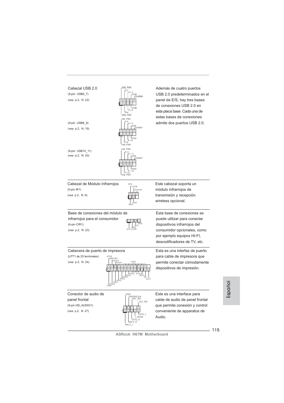 Español | ASRock H67M User Manual | Page 115 / 253