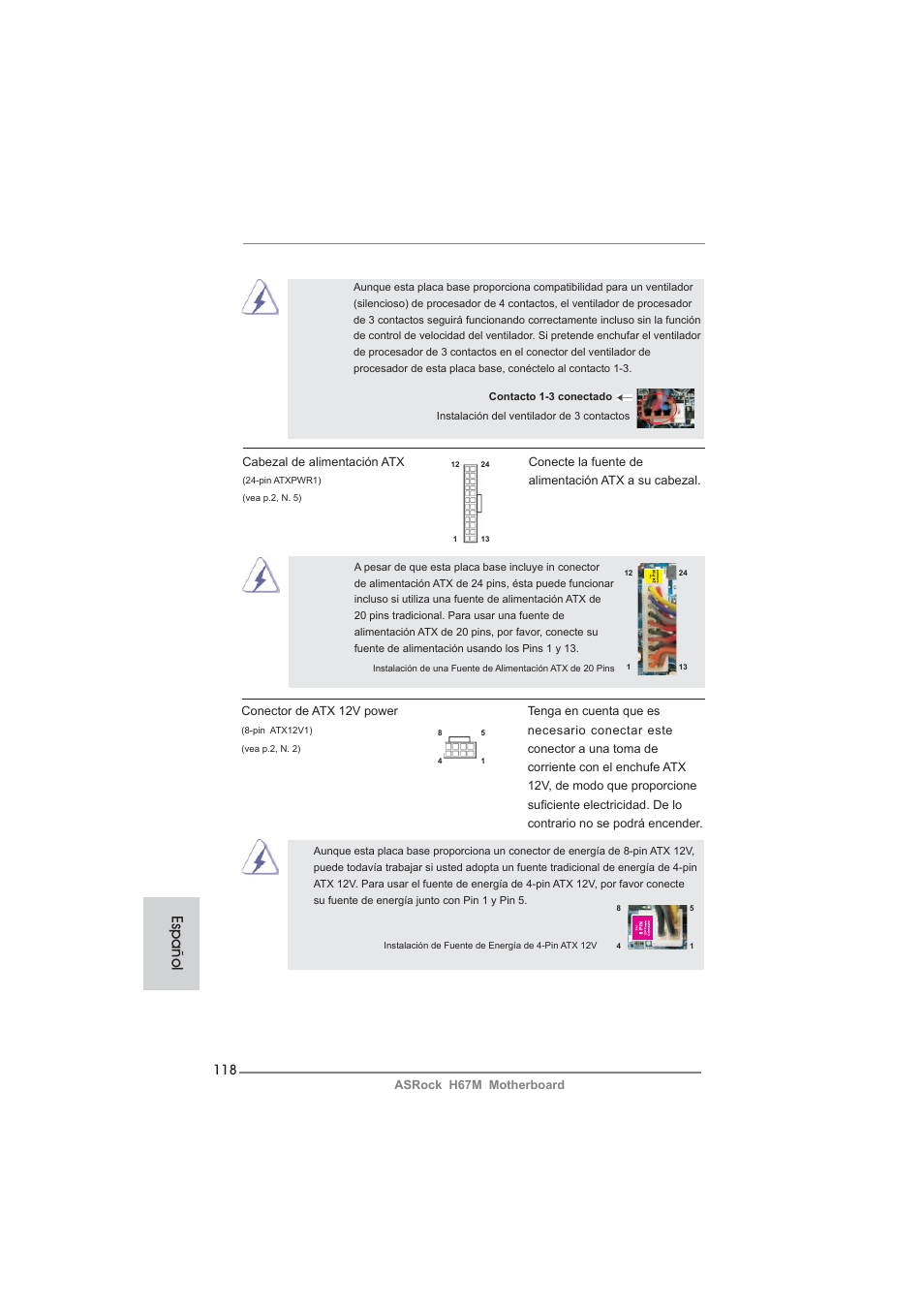 Español | ASRock H67M User Manual | Page 118 / 253