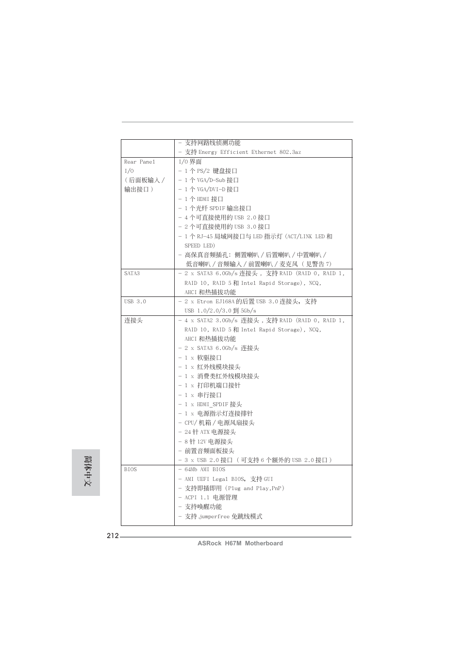 簡體中文 | ASRock H67M User Manual | Page 212 / 253