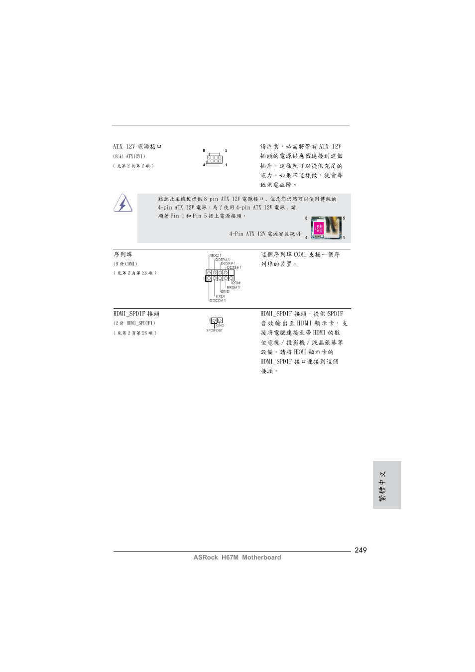 繁體中文 | ASRock H67M User Manual | Page 249 / 253